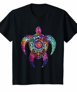 Hippie Tie Dye Shirt, Psychedelic Sea Turtle Tribal Tee