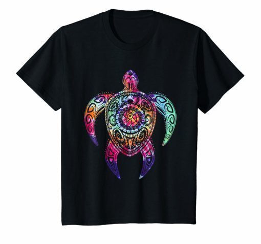 Hippie Tie Dye Shirt, Psychedelic Sea Turtle Tribal Tee