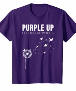 I Purple Up For Military Kids Shirt Soldier Dandelion Tees