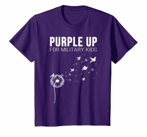 I Purple Up For Military Kids Shirt Soldier Dandelion Tees