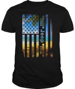 Jeep American Flag Summer Beach Jeep Drivers T-Shirt