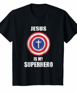 Jesus Is My Superhero Jesus Christian T-Shirt Distressed