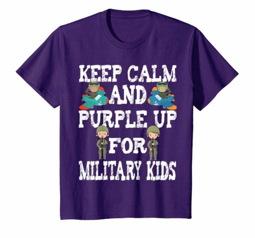 Keep Calm And Purple Up For Military Kids Moth 2019 T-shirt