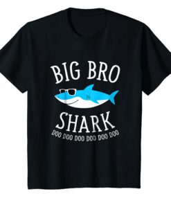 Kids Big Bro Shark Funny Big Brother T-Shirt