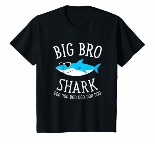 Kids Big Bro Shark Funny Big Brother T-Shirt
