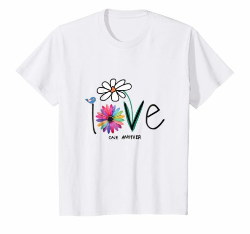 Love One Another Bird Daisy Flower Peace Funny T-Shirt
