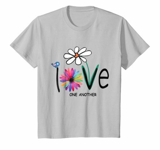 Love One Another Daisy Bird Hippie Flower Gift T Shirt