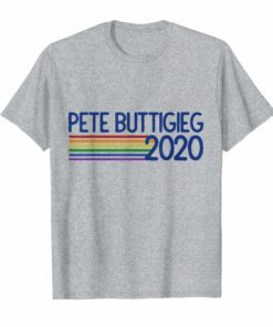 Mayor Pete Buttigieg 2020 Retro Pride Rainbow design T-Shirt