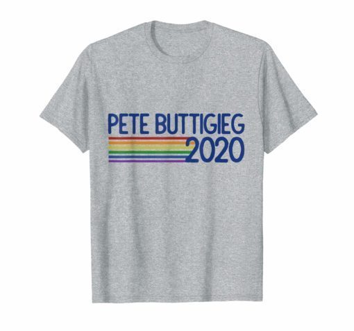 Mayor Pete Buttigieg 2020 Retro Pride Rainbow design T-Shirt