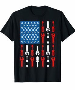 Mechanic American US Flag Funny Gift Patriotic Tool Shirt