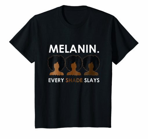 Melanin Every Shade Slays Natural Hair Afro T-Shirt