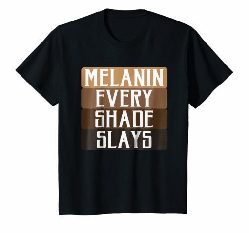 Melanin Every Shade Slays Natural Hair Afro Tee Shirt