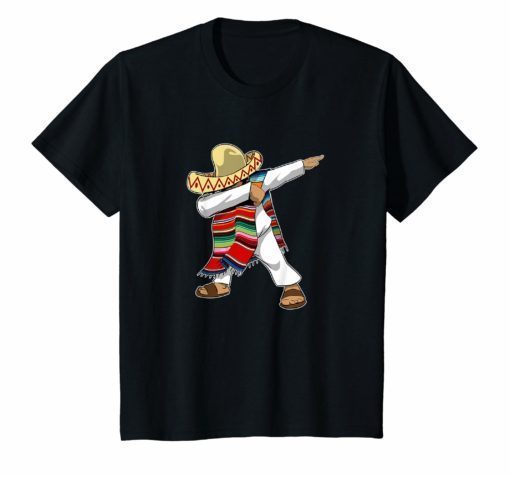 Mexican Poncho Dabbing T-Shirt Cinco de Mayo