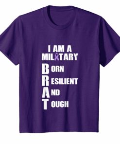 Military Child Month Purple Up Pride Brave Brat T Shirt