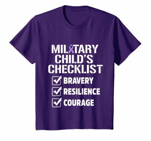 Military Child Month Purple Up Pride Brave Courage Shirt