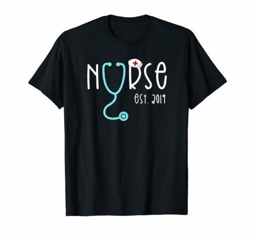 New Nurse Est 2019 T Shirt Graduation Gift Women