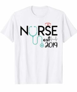 New Nurse Est 2019 Tshirt Nursing School Graduation Gift Men