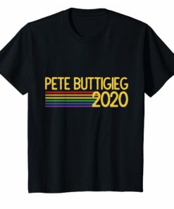 Pete Buttigieg 2020 retro rainbow pride T-Shirt