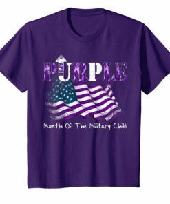 Purple Up T Shirt Month Of Military Child Kids Awareness