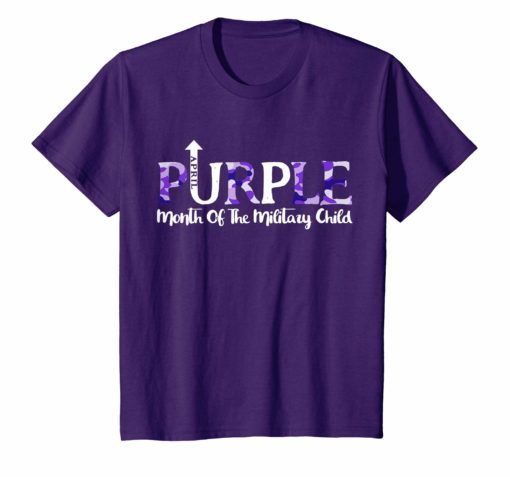 Purple Up T Shirt Month Of Military Child Kids Awareness