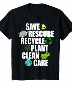Save Bees Rescue Animals Recycle Plastic T Shirt Earth Day