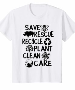Save Bees Rescue Animals Recycle Plastic T Shirt Earth Day