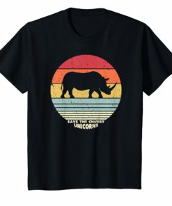 Save The Chubby Unicorns Shirt. Retro Style Rhino T-Shirt