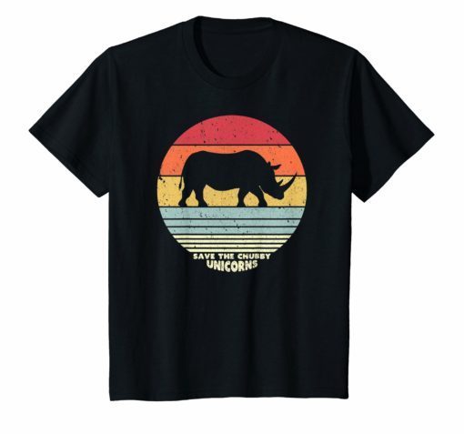 Save The Chubby Unicorns Shirt. Retro Style Rhino T-Shirt