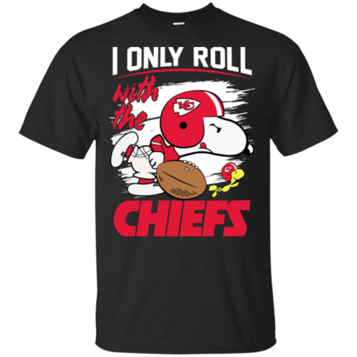 Snoopy I Only Roll With Chiefs Football Team T-Shirt For Fan