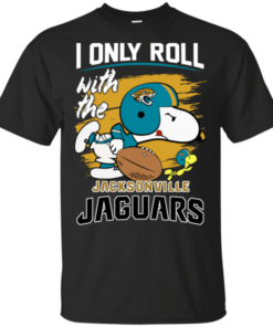 Snoopy I Only Roll With Jaguars Football Team T-Shirt For Fan