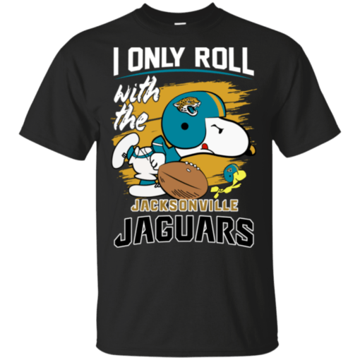Snoopy I Only Roll With Jaguars Football Team T-Shirt For Fan