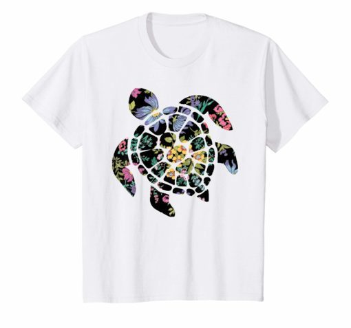 Summer T-Shirts for Family Members Sea Flower Turtle