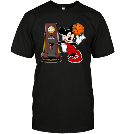 TEXAS TECH RED RAIDERS 2019 NCAA MEN’S BASKETBALL CHAMPIONS FINAL FOUR MICKEY TEE SHIRTS