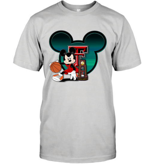 TEXAS TECH RED RAIDERS 2019 NCAA MEN’S CHAMPIONS FINAL FOUR DISNEY MICKEY TEE SHIRT