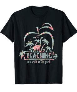 Teaching Is A Walking In A Park Teacher Jurassic Dinosaur TShirt
