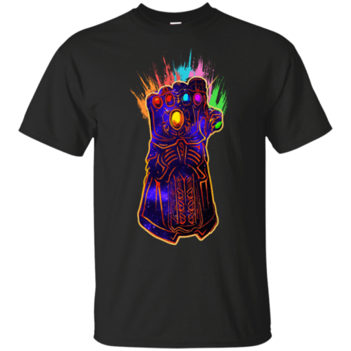Thanos Infinity War Galaxy Paint Gauntlet Graphic T-Shirt For Fan