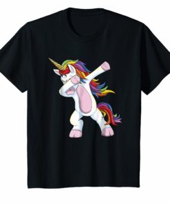 Unisex Men’s Women’s T Shirt Dabbing Rainbow Unicorn