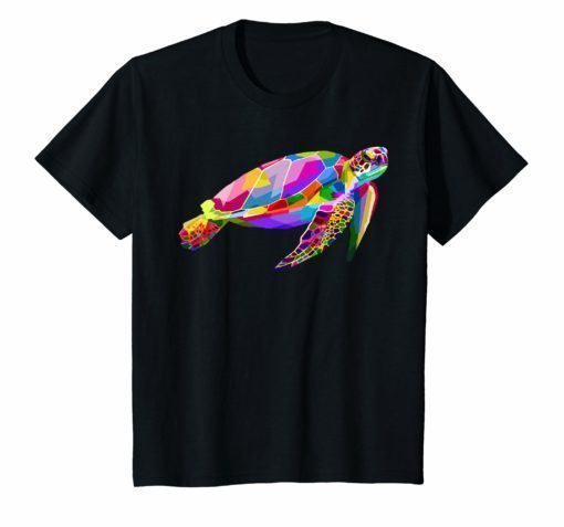 Unisex Short Sleeve T Shirts Colorful Sea Turtle