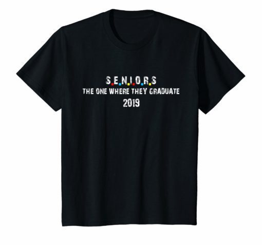 Vintage The One Where They Graduate Seniors 2019 T-Shirt