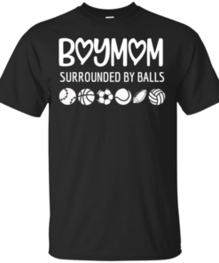 Womens Boy Mom Surrounded By Balls Shirt