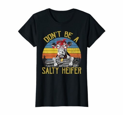 Womens Don't Be A Salty Heifer Vintage Funny Farm Women Shirt
