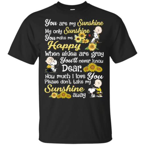 You Are My Sunshine Snoopy & Peanut Cute Gift Shirt For Snoopy Lover