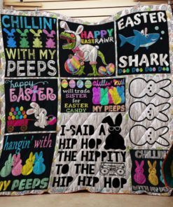 Easter Bunny – Funny Colorful Bunny – Happy Easter Day Quilt