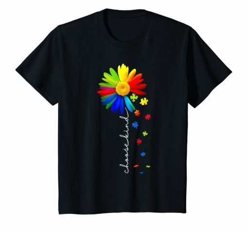 choose kind autism awareness daisy flower shirt warrior