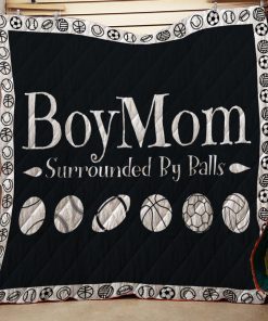 Womens Womens Boy Mom Surrounded By Balls Quilt For Women
