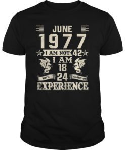 42th birthday june 1977 I am not 42 I am 18 with 24 experien Shirt