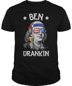 4th of July Shirts for Men Ben Drankin Benjamin Franklin Tee Shirt