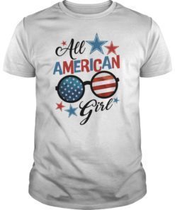 All American Girl Patriotic July 4th Fun Tee Shirt