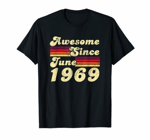 Awesome Since June 1969 50th Birthday Retro Gift T-Shirt