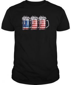Beer American Flag Tee Shirt 4th of July Men Women Merica USA